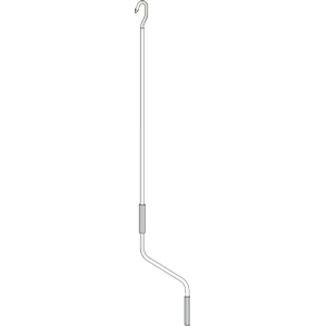 Handkurbel mit Knickgelenk, Länge 1800 mm, Weiss (Auslaufartikel)